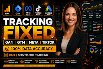 setup meta pixel,facebook pixel,tiktok pixel, API,GTM,ga4,google ads tracking