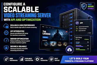 configure a scalable video streaming server with api and optimization