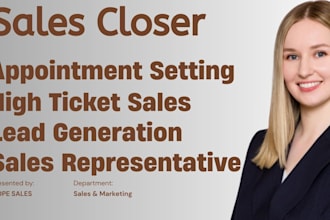 guarantee you sales closer commission based and lead generation with sales rep