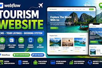 build a custom webflow tourism website with cms and tour listings