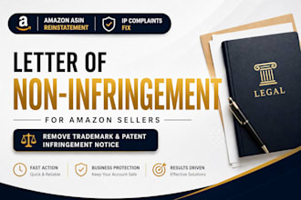amazon asin reinstatement with letter of non infringement, patent and ip lawyer
