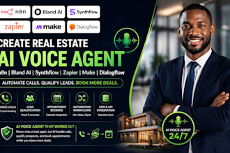 create real estate n8n ai voice agent bland ai synthflow zapier make dialogflow