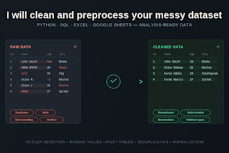 clean your dataset, spreadsheet and database for your need