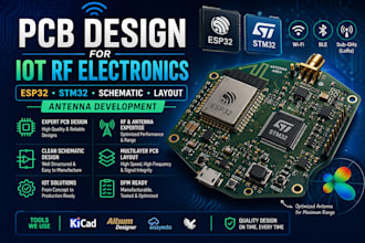 pcb design iot rf electronics, esp32 stm32 schematic layout antenna development