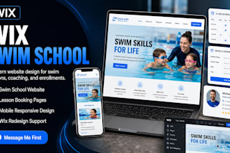 design wix swimming school website swim lesson academy coaching redesign website
