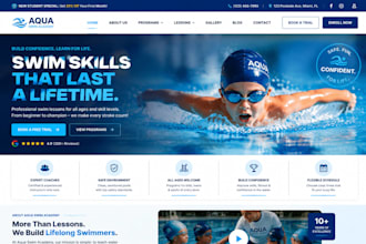design redesign wix swimming school website swim lesson academy coaching website