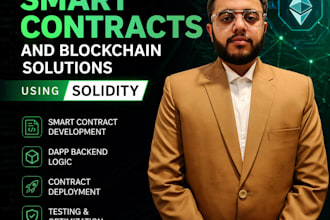 build secure web3 solidity smart contract erc20,721,1155 ,staking ,minting dapp