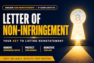 reinstate your amazon asins with patent letter of non infringement, ip violation