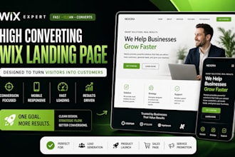 do wix website design, wix landing page or redesign wix site
