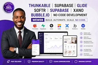 thunkable supabase glide softr supabase xano bubble io no code development weweb