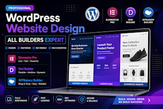 wordpress website on elementor pro, divi, themify, wpbakery, oxygen and kadence