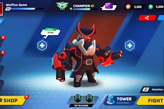 design game UI UX, hud, menus, animation for unreal engine or unity game