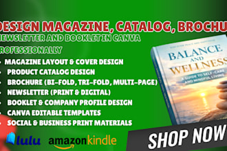 design magazine catalog, brochure newsletter and booklet in canva professionally