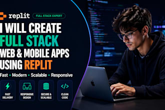 create full stack web app mobile apps using  replit supabase developer