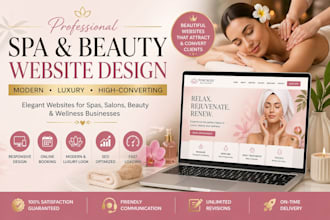 design beauty website cosmetic website salon website spa website esthetician