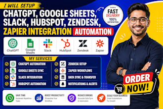 setup chatgpt google sheets slack hubspot zendesk zapier integration automation