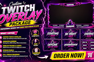 design twitch overlay and animated twitch overlay