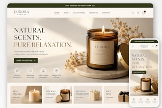 candle shopify store, candle website, scented candle shopify dropshipping store