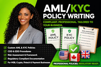 write aml, kyc policy for msb, crypto, fintech and payment business