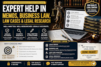 help in memo, business law, law cases, and legal research
