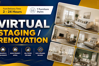 do realistic virtual staging and renovation for real estate listings