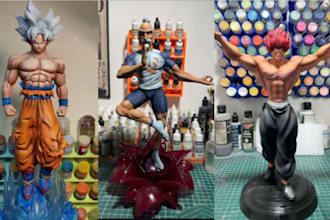 3d print and paint anime figure diorama miniature stl model with 8k 4k resin fdm
