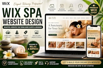 do wix spa website design, booking page, home page, pricing page, service page
