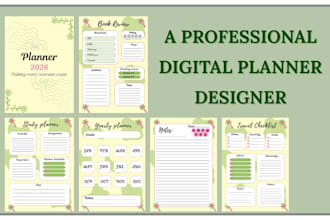 design hyperlinked digital planner for etsy, goodnotes, notability, PDF planner