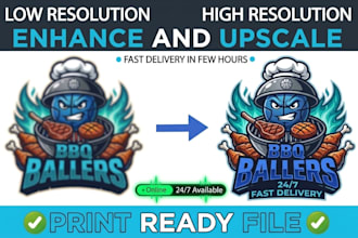 enhance, refine, fix, edit, improve, sharpen, upscale, modify logo image