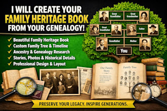 turn your family history into a stunning heritage book or legacy report