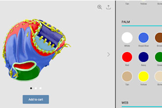 build 2d 3d baseball softball batting gloves on kickflip and zakeke shopify