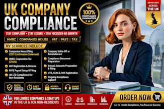 handle UK company compliance, hmrc tax, companies house filing and vat