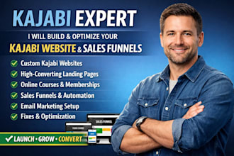 design kajabi website landing page and online course