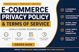 write ecommerce privacy policy and terms of service for your online store