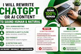 rewrite chatgpt or ai content to sound human and natural