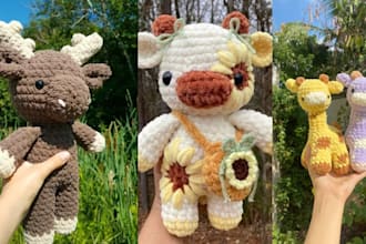 create custom step by step amigurumi crochet pattern and plush toy
