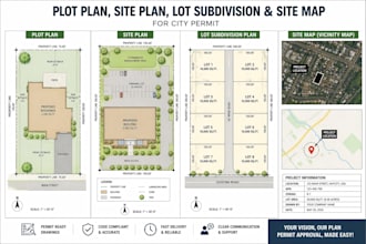 draw plot plan, site plan, lot subdivision, and site map for city permit