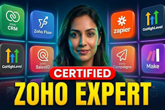 build zoho CRM zoho flow zapier gohighlevel zoho salesiq zoho campaigns make
