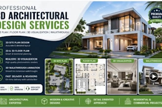 design 3d architectural site plan, floor plan, 3d visualization and walkthrough