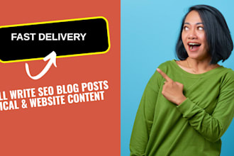write SEO blog posts, articals and website content in english