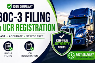 do your boc 3 filing and ucr registration for your trucking authority authority