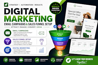 do digital marketing, email campaigns, and sales funnel setup