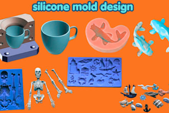 design 3d silicone mold slip casting resin injection mold cad design stl print