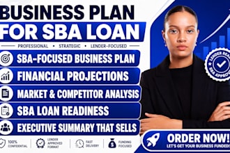 write a lender ready sba business plan for sba loan approval and 7a 504