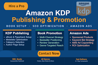 do seo amazon book publishing, effective book promotion, or amazon ads setup