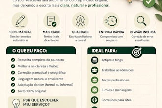reescrevo seu texto para ficar mais profissional