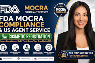 do fda mocra compliance and US agent service cosmetic registration