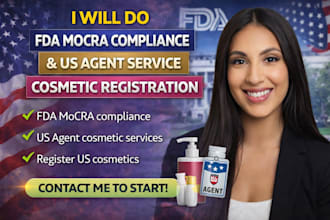 do fda mocra compliance and US agent service cosmetic registration