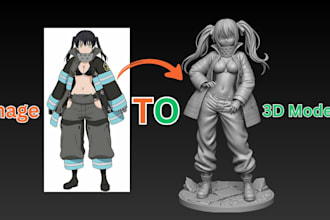 convert 2d image to 3d model, 3d toy, stl for 3d printing