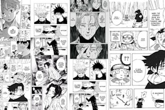 draw professional manga pages, panels and comic story